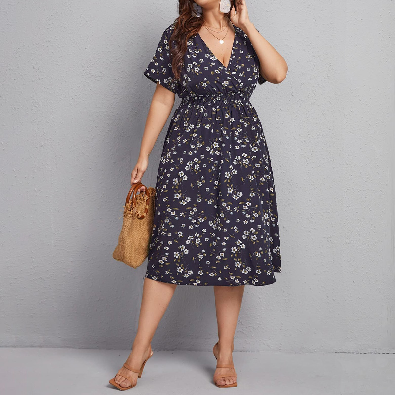 Plus Size Women's Dress, Flowe - Romper Floral Print recension och pris