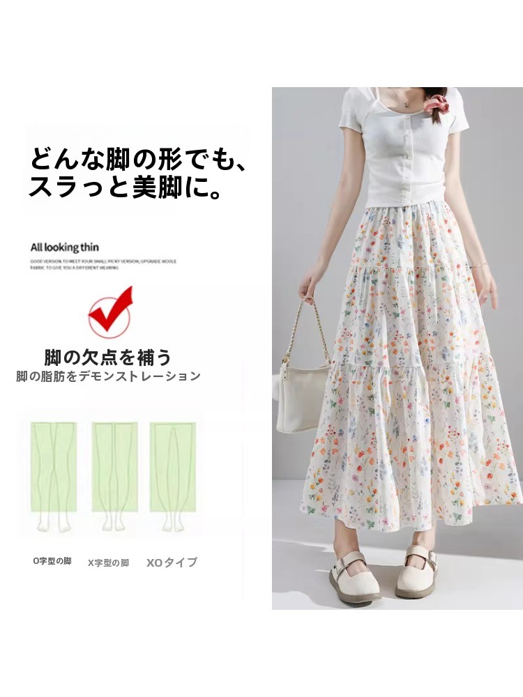 plus Size Floral Print A-Line  - Midi Skirt Floral recension och pris