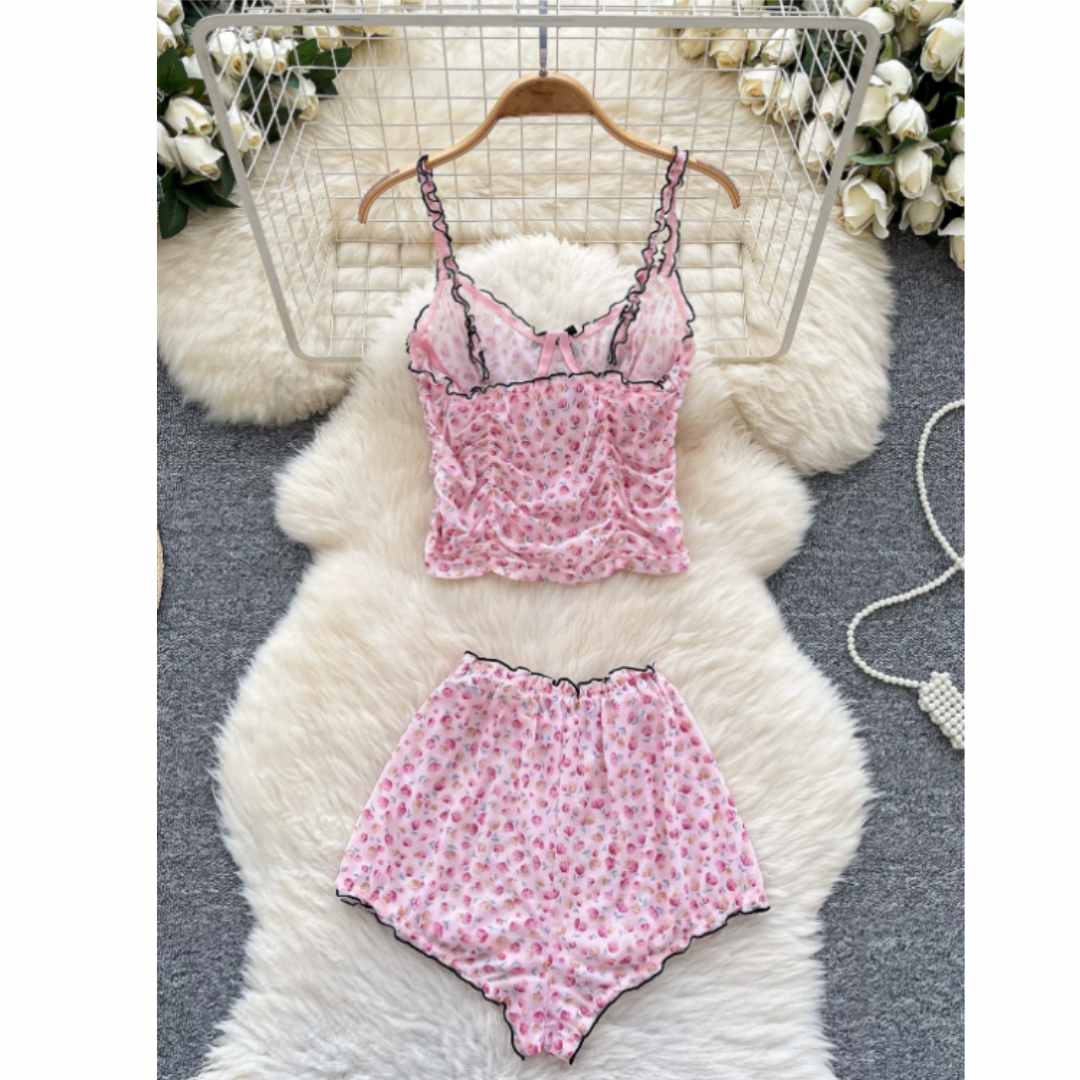 Women Sweet Homewear Suits Flo - Romper Floral Print recension och pris