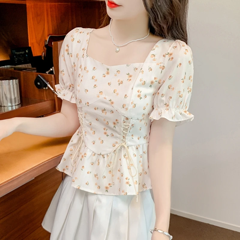 Vintage Summer Printed Blouses - Romper Floral Print recension och pris