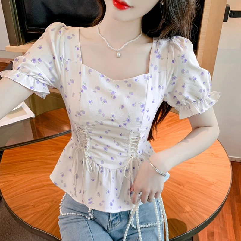 Vintage Summer Printed Blouses - Romper Floral Print recension och pris