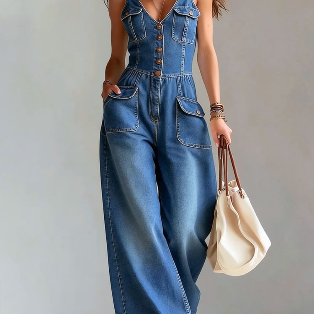 Womens Casual Washed Denim Jum - Jumpsuit Linen Relaxed recension och pris