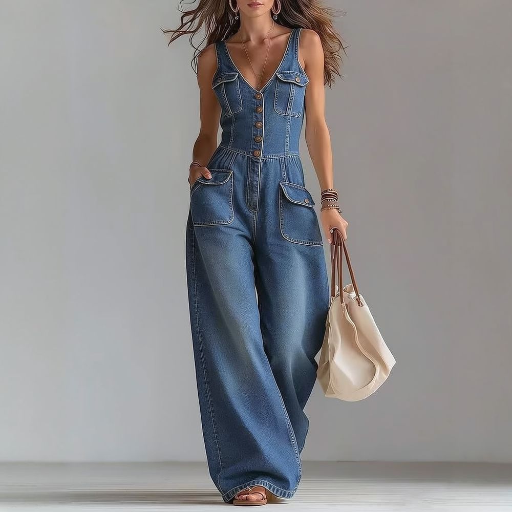 Womens Casual Washed Denim Jum - Jumpsuit Linen Relaxed recension och pris