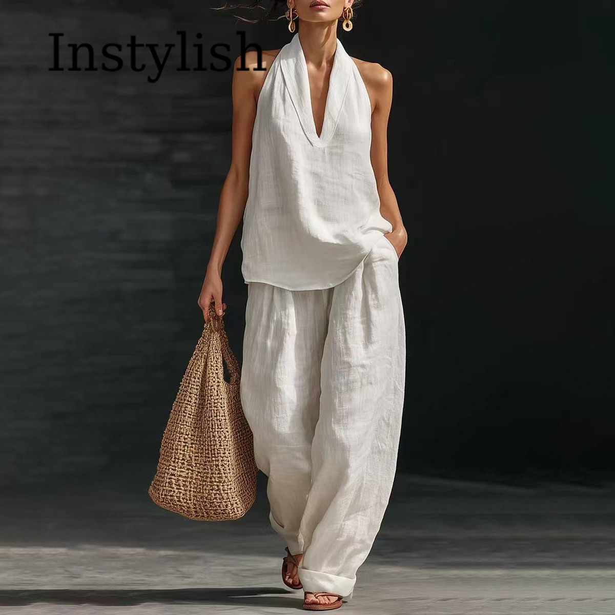 Summer Women's Casual Linen 2- - Linen Pant Wide recension och pris