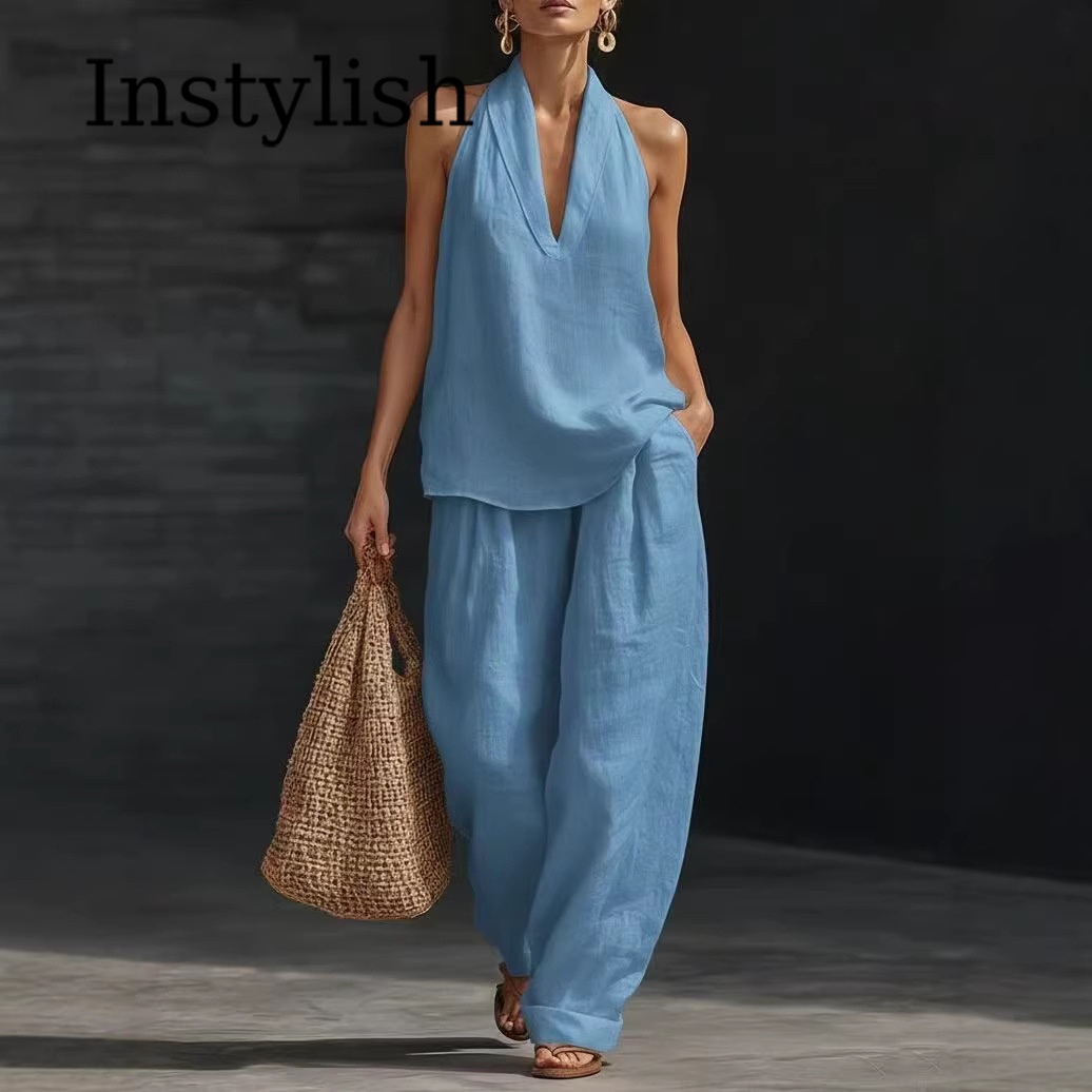 Summer Women's Casual Linen 2- - Linen Pant Wide recension och pris