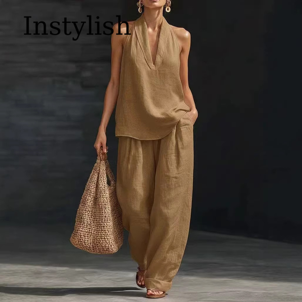 Summer Women's Casual Linen 2- - Linen Pant Wide recension och pris