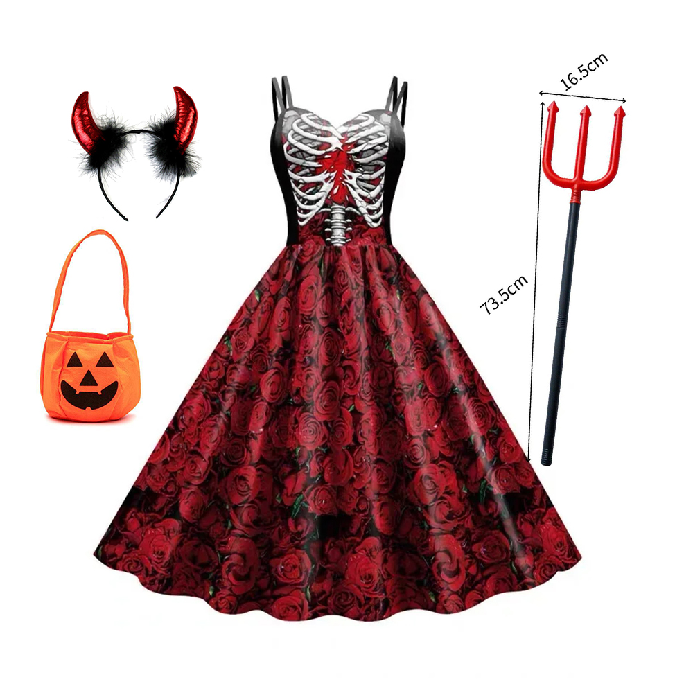 Teen Girls Cosplay Costume Dre - Romper Floral Print recension och pris